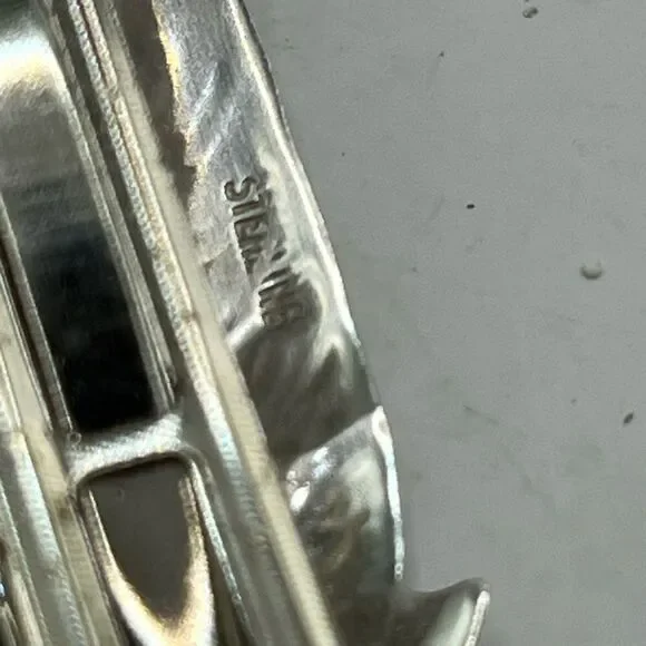 Vintage Navajo sterling, feather hair clip - Picture 2 of 7